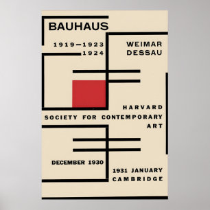Affiche Exposition de design Bauhaus Cambridge 192