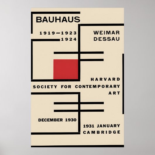 Affiche Exposition de design Bauhaus Cambridge 192 (Devant)