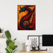 Affiche Expressionniste du Dragon Mythique dans de (Bureau à domicile)