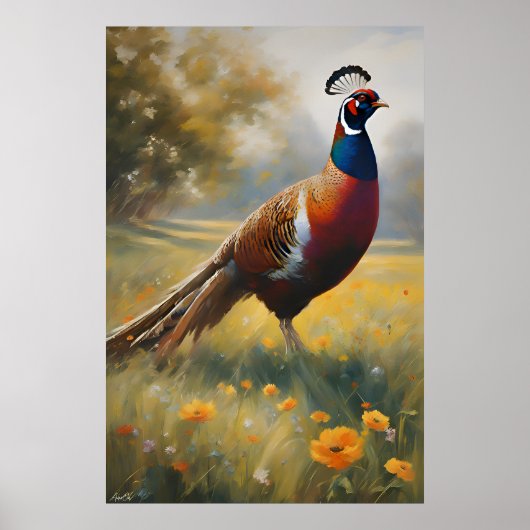 Affiche | faisan | Style de peinture à l'huile (Devant)