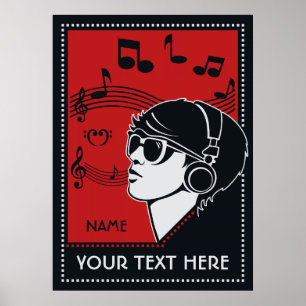 Affiche faite sur commande de musique d'art déco