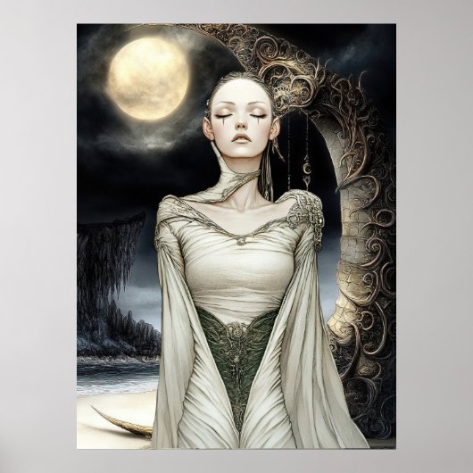 Affiche FD2 Croissant de Lune Enchanté Déesse 1 (Devant)
