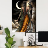 Affiche FD2 Croissant de Lune Enchanté Déesse 20 (Bureau à domicile)