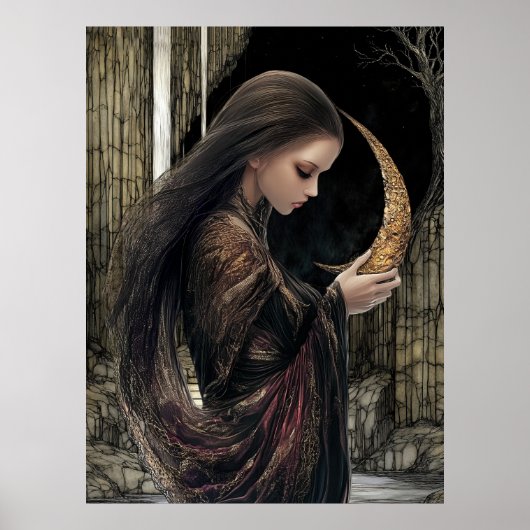 Affiche FD2 Croissant de Lune Enchanté Déesse 3 (Devant)