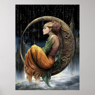Affiche FD2 Croissant de Lune Enchanté Déesse 31
