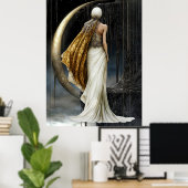 Affiche FD2 Croissant de Lune Enchanté Déesse 33 (Bureau à domicile)