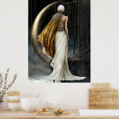 Affiche FD2 Croissant de Lune Enchanté Déesse 33 (Cuisine)