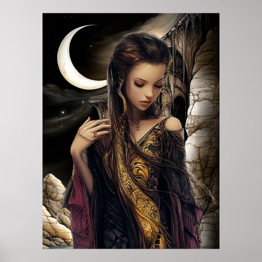 Affiche FD2 Croissant de Lune Enchantée Déesse 2 (Devant)