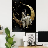 Affiche FD2 Enchantée 9 Déesse de la Lune Croissan (Bureau à domicile)