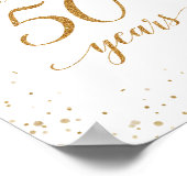 Affiche Félicitations Confettis Dorés pour 50 Ans (Coin)