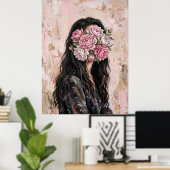 Affiche Femme en Fleur (Bureau à domicile)