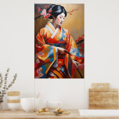 Affiche | Femme japonaise | Style de peinture à l' (Cuisine)