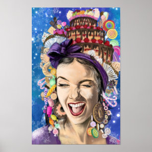Affiche Femme Joyeux Anniversaire