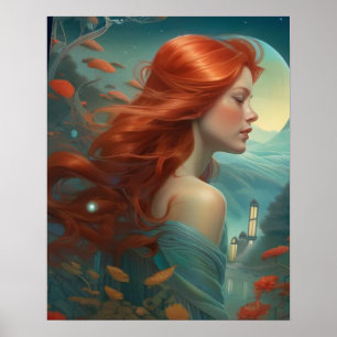 Affiche - Femme rousse