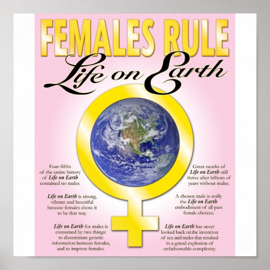 Affiche Femme Rule Life on Earth (Devant)