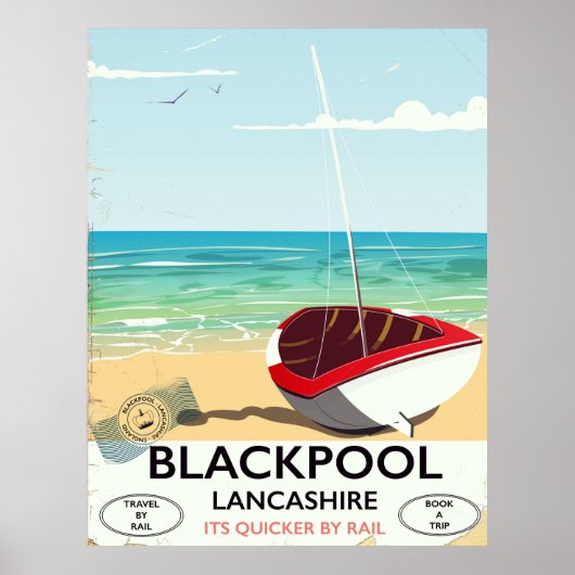 Affiche ferroviaire de Blackpool, Lancashire (Devant)