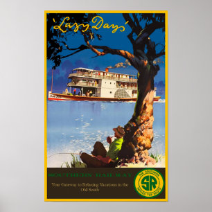 Affiche ferroviaire du sud de voyage