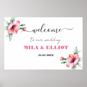 Affiche festive aux fleurs élégantes