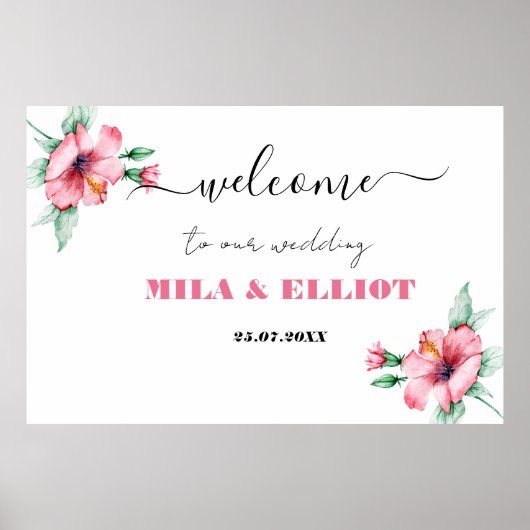Affiche festive aux fleurs élégantes (Devant)