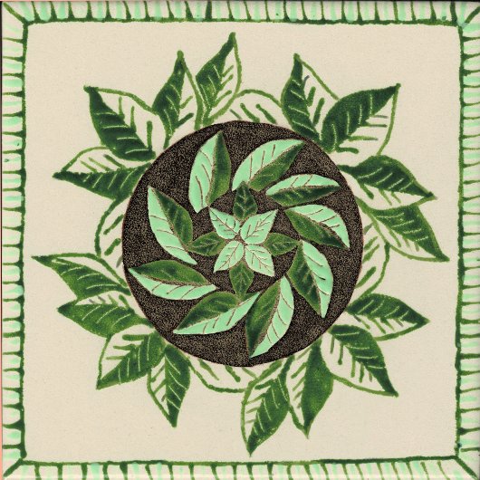 Affiche feuille verte et blanche