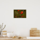 Affiche Feuilles et Branches Rouges (Cuisine)