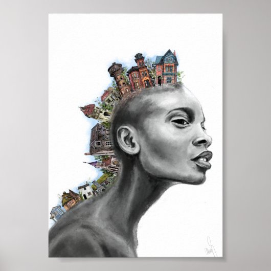 Affiche Fille aux Cheveux Punk House (Devant)