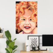 Affiche Fille Rousse - Peinture Originale (Bureau à domicile)