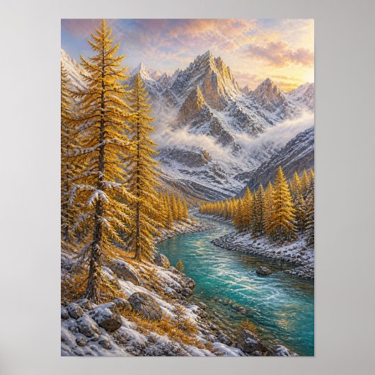 Affiche First Snow Larch Valley 12x16 (Devant)