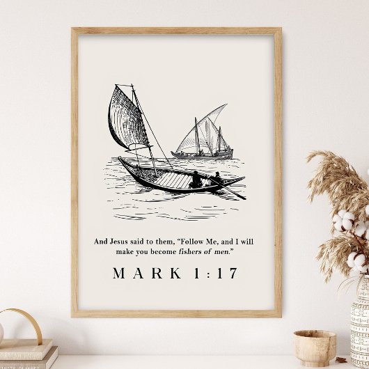 Affiche Fishers of Men, Art mural chrétien, Bible