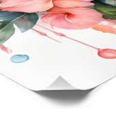 Affiche Flamant et Fleurs (Coin)