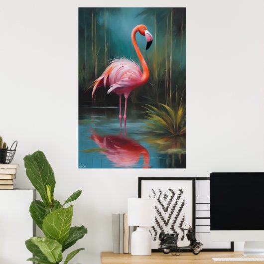 Affiche | FLAMANT ROSE | Art (Bureau à domicile)