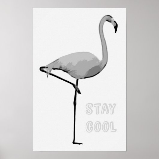 affiche Flamant rose "rester cool" (Devant)