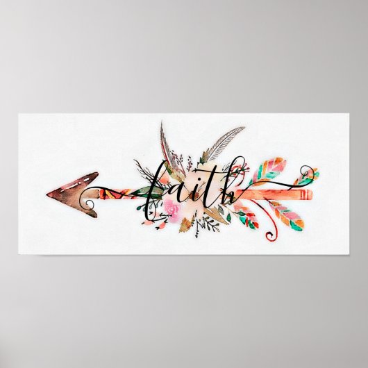 Affiche flèche florale Foi (Devant)