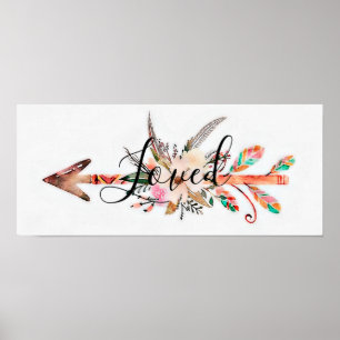 Affiche fléchée florale aimée