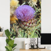 Affiche - Fleur de chardon violet unique (Bureau à domicile)