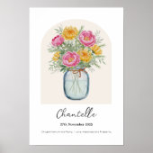 Affiche Fleur de Naissance Mois Chrysanthème Pivoi (Devant)