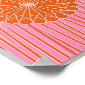 Affiche Fleur Orange Rétro (Coin)