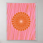 Affiche Fleur Orange Rétro (Devant)