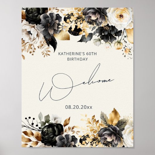 Affiche Fleurie 'Black Gold' pour les 60 ans (Devant)
