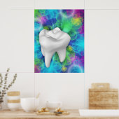 Affiche fleurie chatoyante pour dentiste dentaire  (Cuisine)