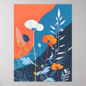 Affiche Fleurs Abstraites et Vives (Devant)
