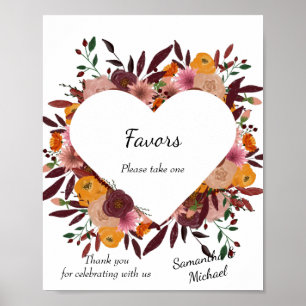 Affiche Fleurs d'automne Mariage Fleurs blanches F