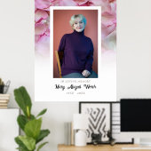 AFFICHE FLEURS ROSES EN MÉMOIRE AFFECTUEUSE (Bureau à domicile)