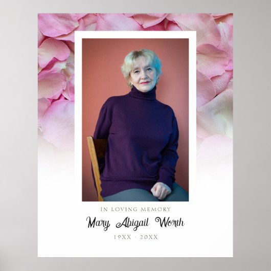 AFFICHE FLEURS ROSES EN MÉMOIRE AFFECTUEUSE (Devant)