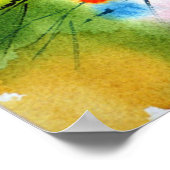 affiche floral avec vase violet (Coin)