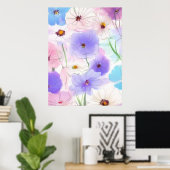 Affiche florale à l'aquarelle pastel – Impression (Bureau à domicile)