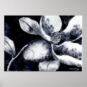 Affiche florale blanche de "fleur"