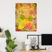 Affiche florale de pin d'ananas (Bureau à domicile)