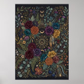 Affiche florale maximaliste sombre (Devant)