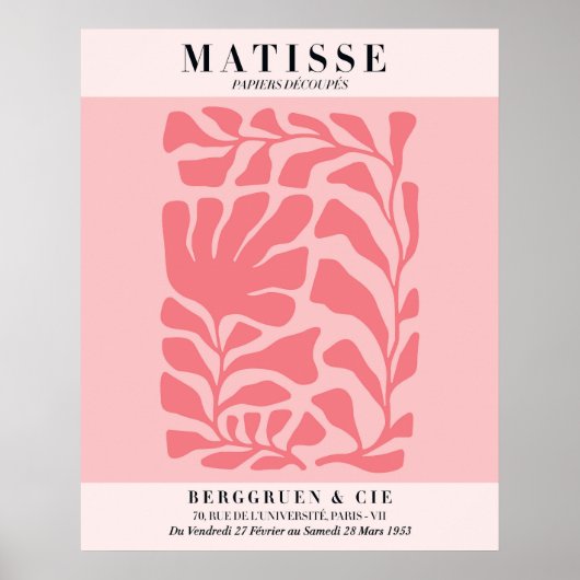 Affiche florale rose blush | Art mural de style Ma (Devant)